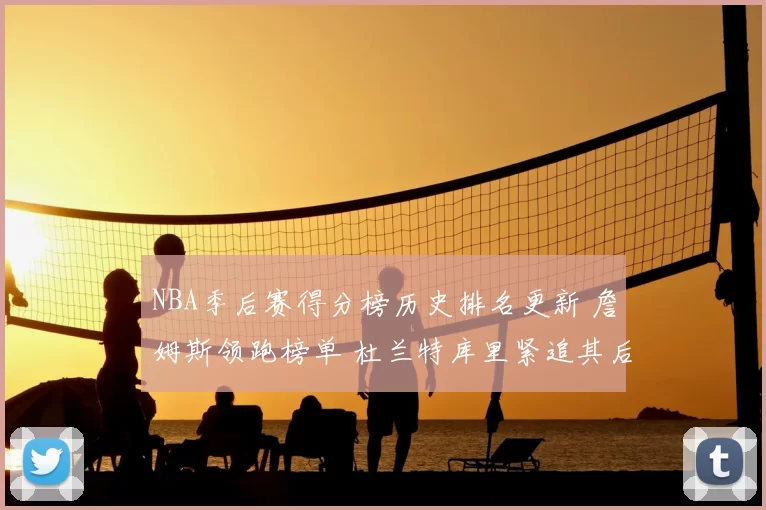 NBA季后赛得分榜历史排名更新 詹姆斯领跑榜单 杜兰特库里紧追其后